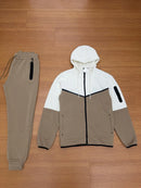 CONJUNTO MOLETOM TECH (creme/marrom)