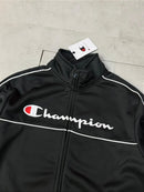 CONJUNTO TRACKSUIT CHAMPION “Contrast Line Script” (preto)